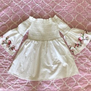 Ted Baker smocked top with bell sleeves